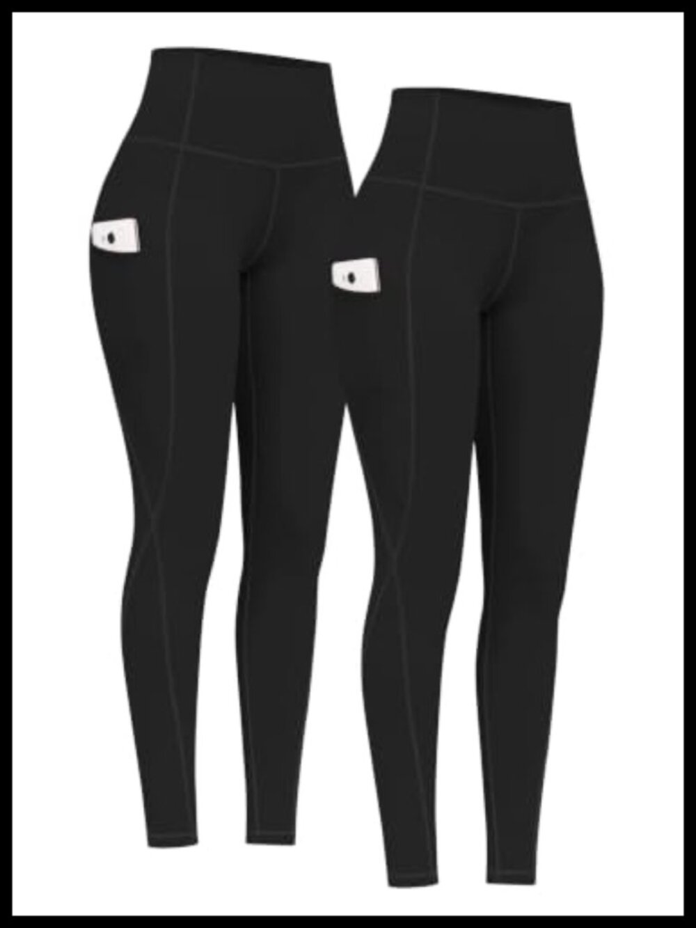 High Waist Yoga Leggings with Pockets Tummy Control 2 Pack Women Activewear